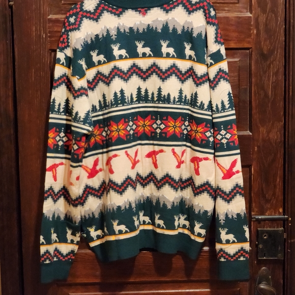 BURLEBO Crewneck Sweater Unisex Size XL Deer Ducks Geese Super Soft - Picture 3 of 16